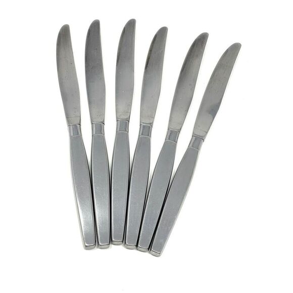 Oneida Community Stainless Frostfire Table Dinner Hollow Knives 8 3/4” Set Of 6 - Picture 1 of 6